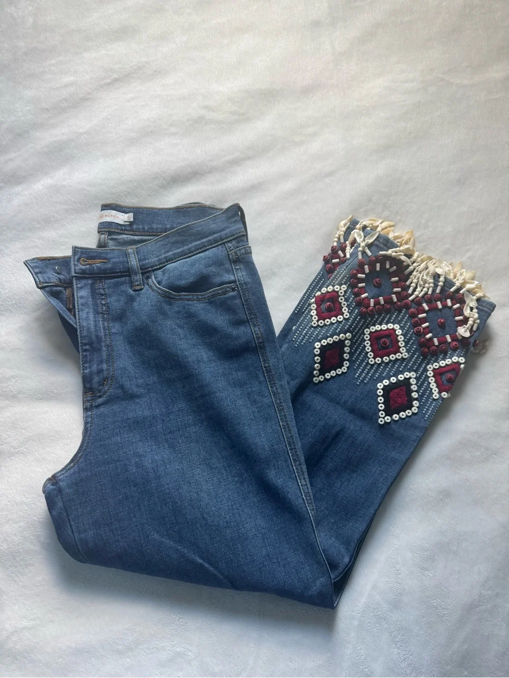 Tory Burch beaded jeans